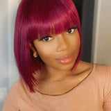 Short Straight Brazilian Bob Wigs