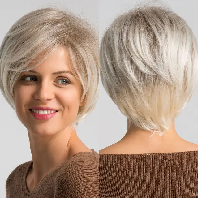 Ombre Brown Synthetic Hair Short Pixie Wig