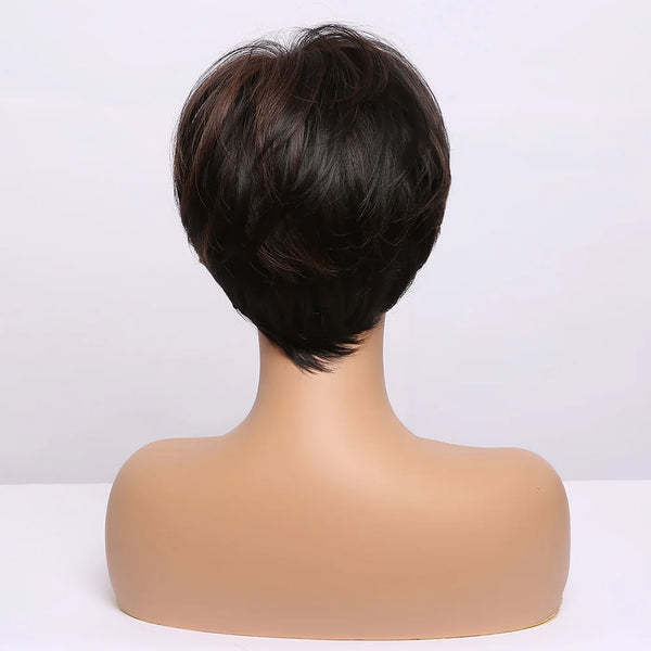 Ombre Brown Synthetic Hair Short Pixie Wig