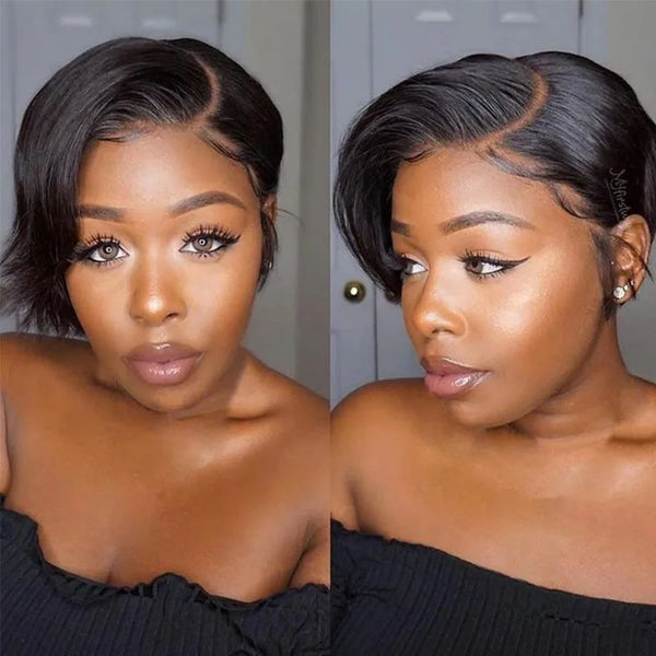 Black Women Lace Straight Bob Pixie Cut Wig