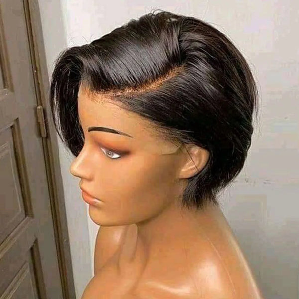 Black Women Lace Straight Bob Pixie Cut Wig