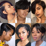 Black Women Lace Straight Bob Pixie Cut Wig