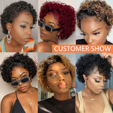 Pixie Cut Short Curly Lace Front Wigs