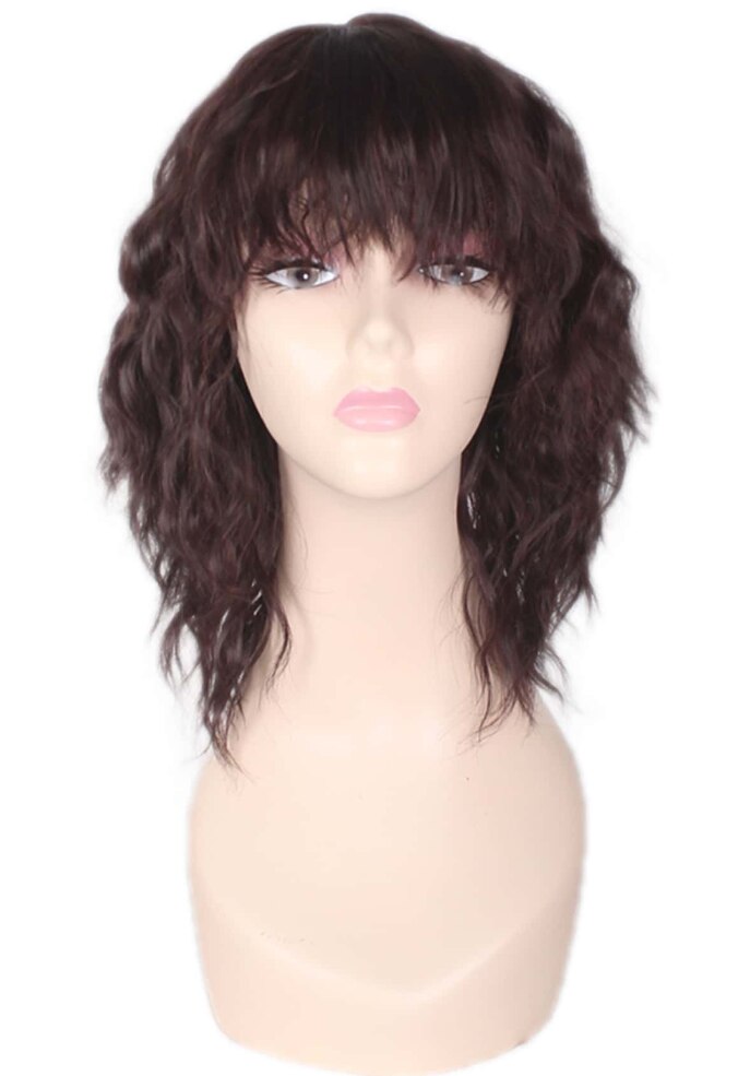 Black Brown Synthetic Wig