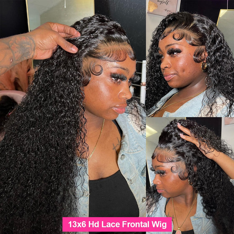 Water Wave Curly Lace Frontal Wigs