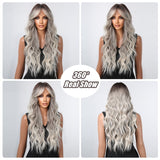 Long Grey Blonde Synthetic Wig