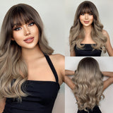 Natural Blonde Long Wavy Synthetic Wigs