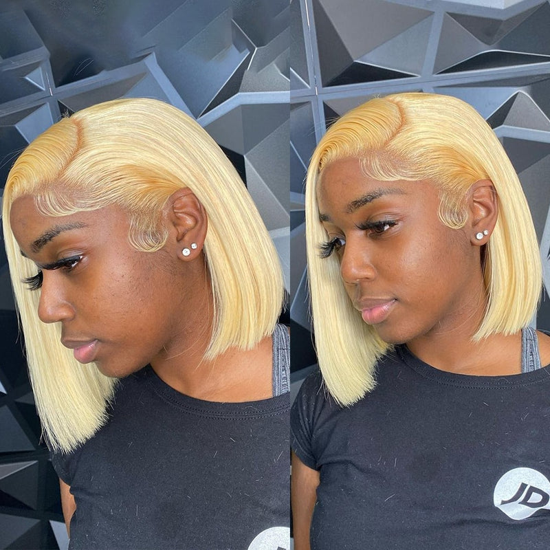 Glueless Blonde Straight Bob Wig