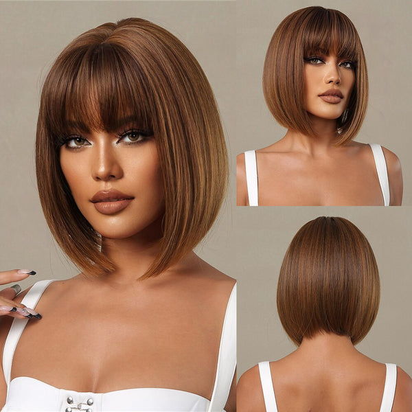 Honey Brown Short Bob Wig