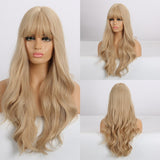 Natural Blonde Long Wavy Synthetic Wigs