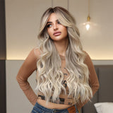 Long Grey Blonde Synthetic Wig