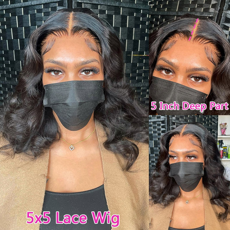 Body Wave Bob Transparent Lace Frontal Wig