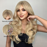 Natural Blonde Long Wavy Synthetic Wigs