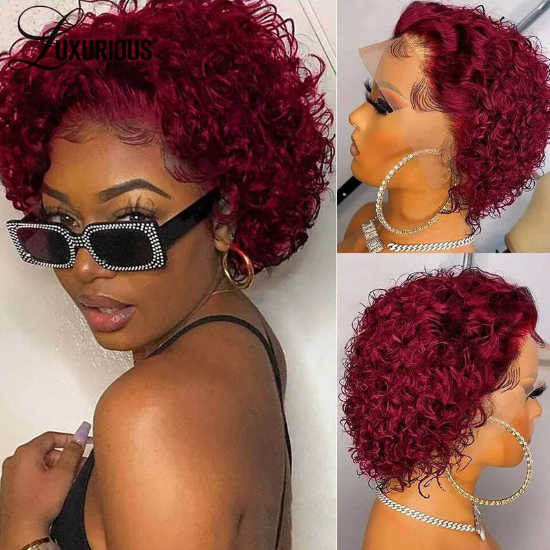 Pixie Cut Short Curly Lace Front Wigs