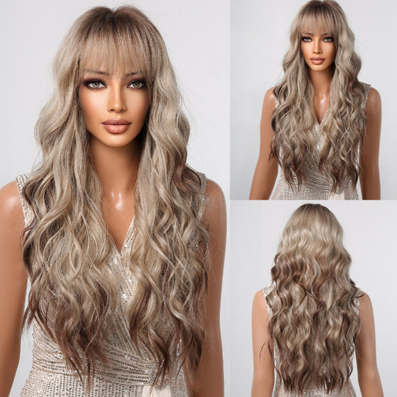 Long Grey Blonde Synthetic Wig