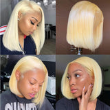 Glueless Blonde Straight Bob Wig