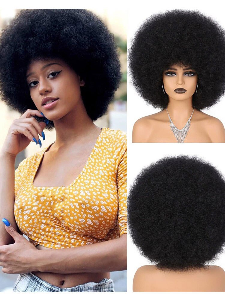 Short Afro Curly Synthetic Wigs