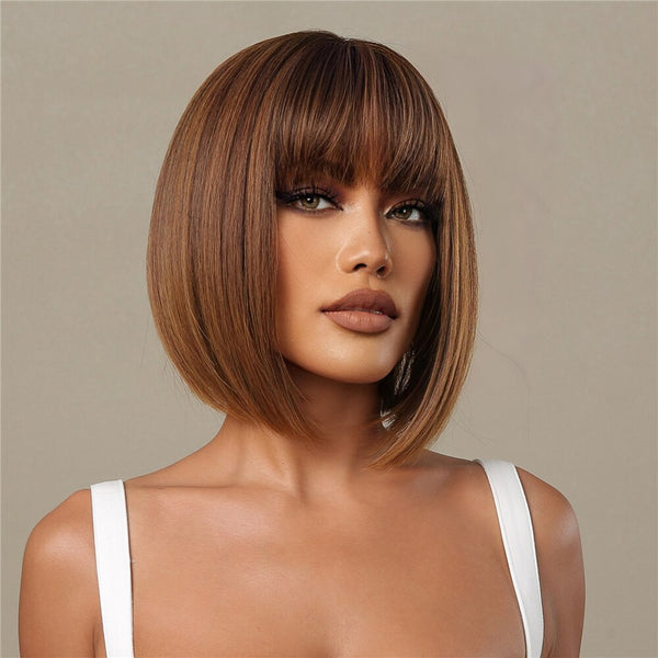 Honey Brown Short Bob Wig