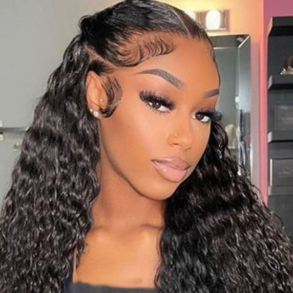 Human Hair Wig Deep Wave Closure Wig