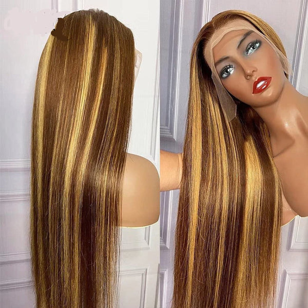 Brazilian Glueless Honey Blonde Colored Human Hair Wigs