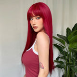 Light Wine Red Synthetic Wigs