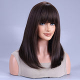 Black Brown Synthetic Wig