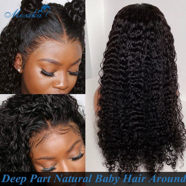 Human Hair Wig Deep Wave Closure Wig