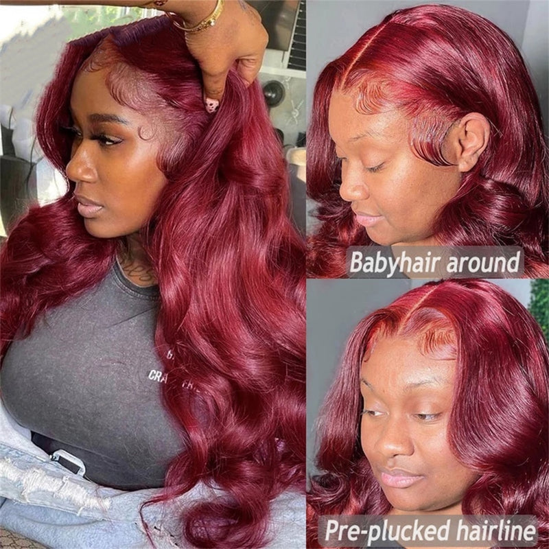 Burgundy Body Wave Lace Front Wig