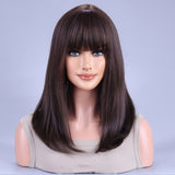 Black Brown Synthetic Wig