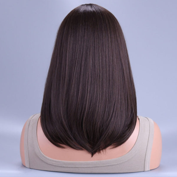 Black Brown Synthetic Wig