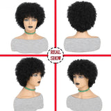 Short Afro Human Hair Kinky Curly Wig