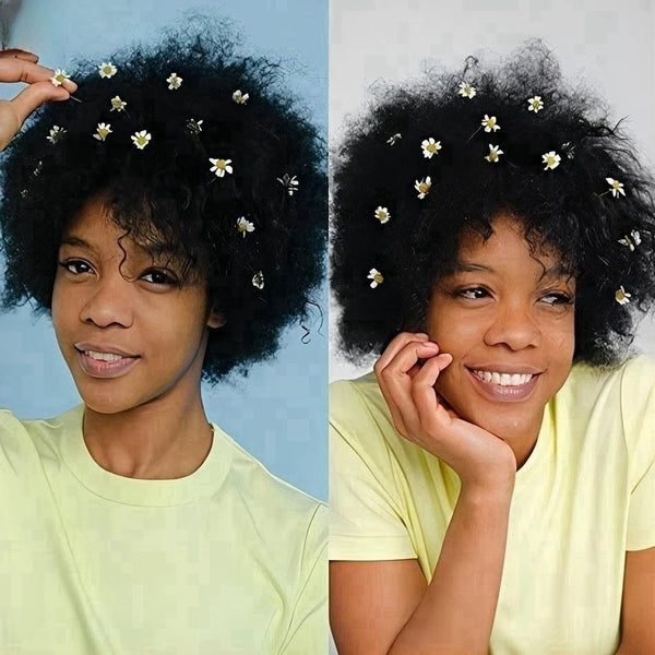 Short Afro Human Hair Kinky Curly Wig